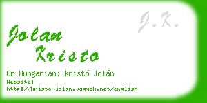jolan kristo business card